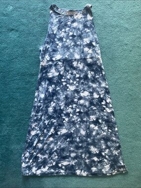Athleta Navy and White Tie-Dye Maxi Skirt